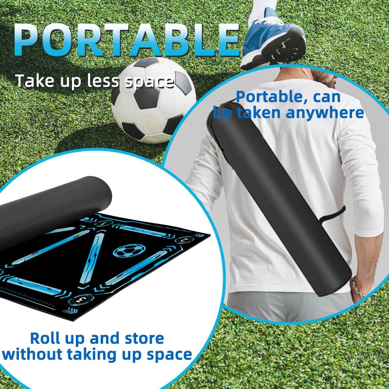 ZVD Soccer Training Equipment Soccer Training Mat Improve Strength Agility and Coordination Anti-Slip Silent Absorption Soccer Footwork Training Mat - Image 2
